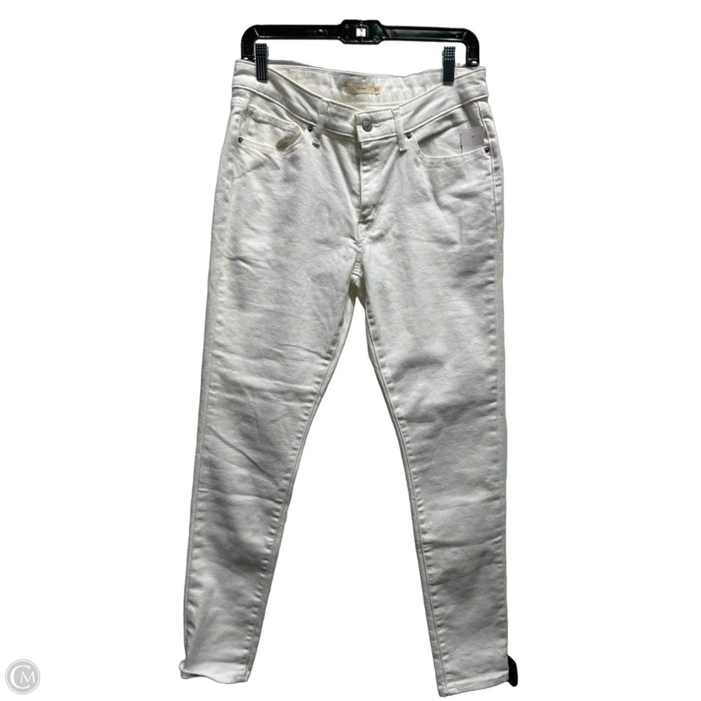 Jeans Skinny By Levis In White Denim, Size: 8