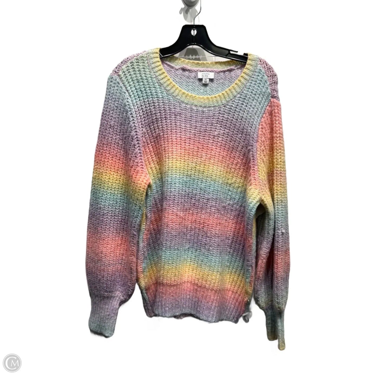 Sweater By Crown And Ivy In Purple & Yellow, Size: 1x