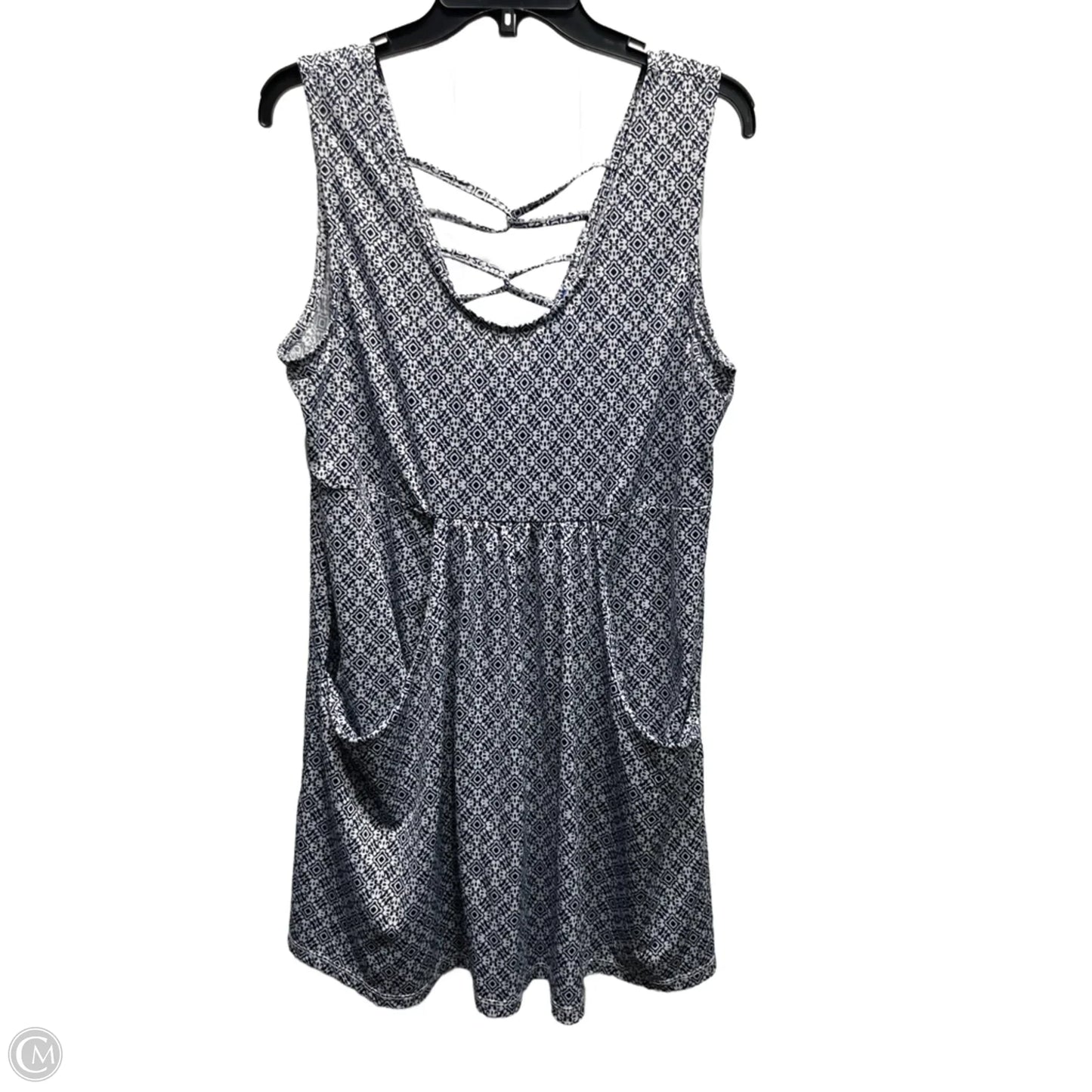 Dress Casual Short By Apt 9 In Blue & White, Size: Xl