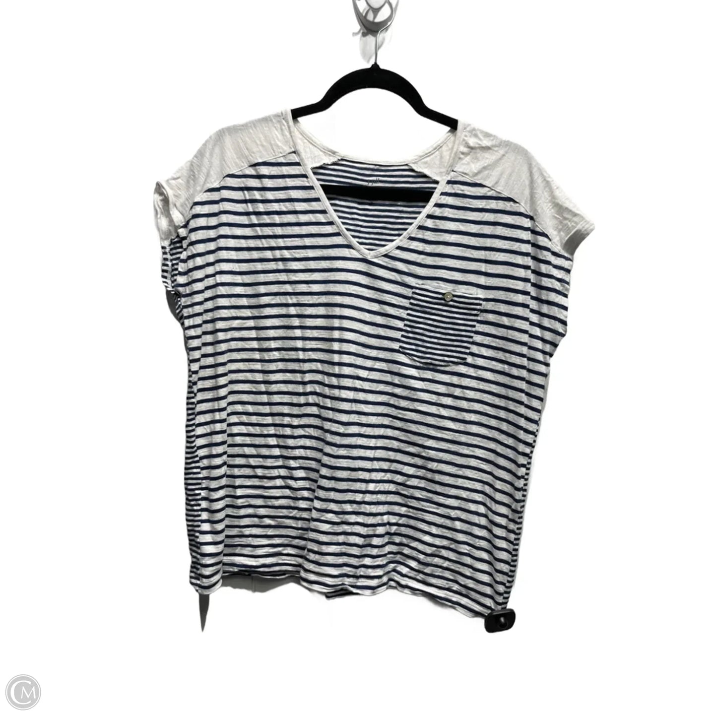 Top Short Sleeve By J. Jill In Blue & White, Size: M