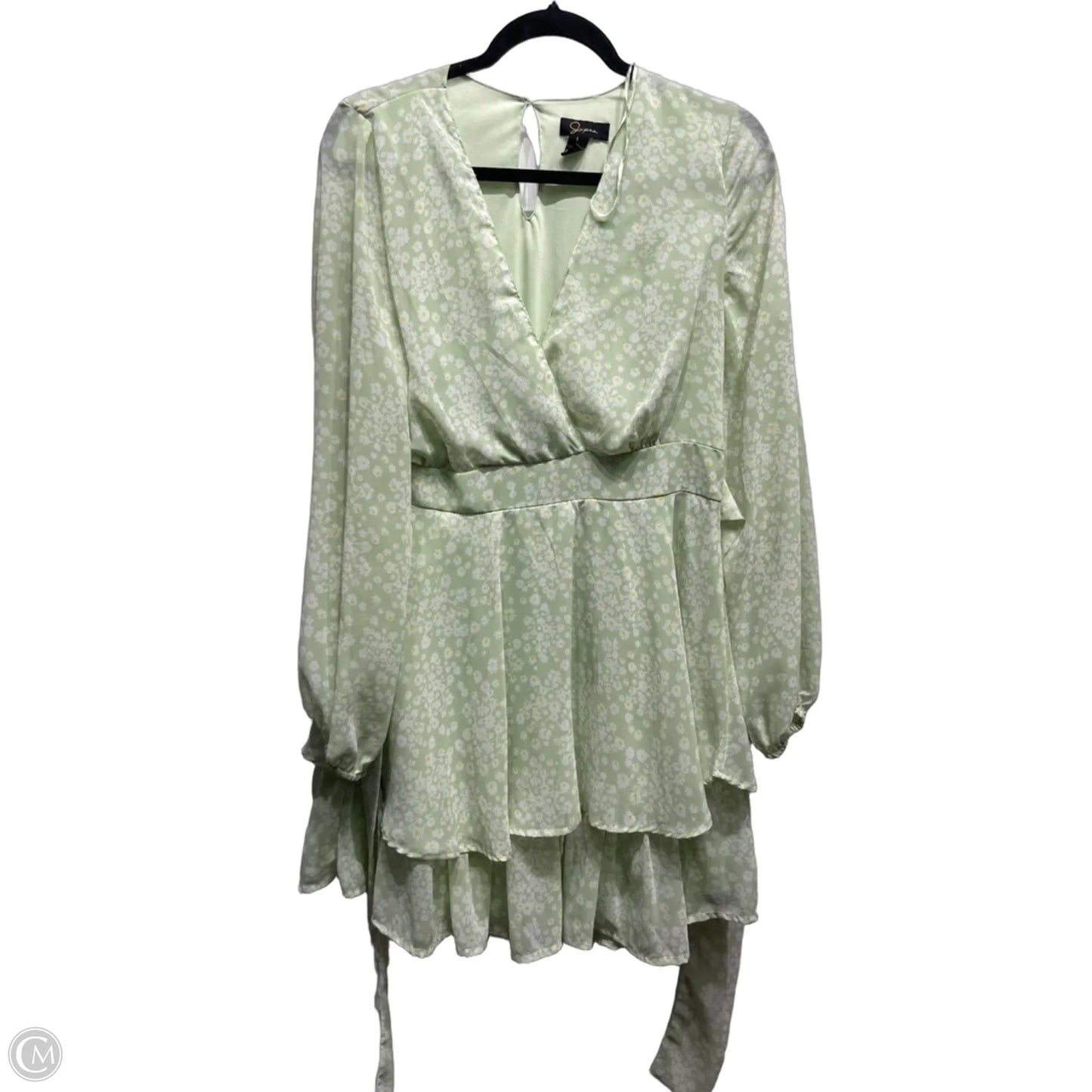 Dress Party Short By Japna In Green & Yellow, Size: L
