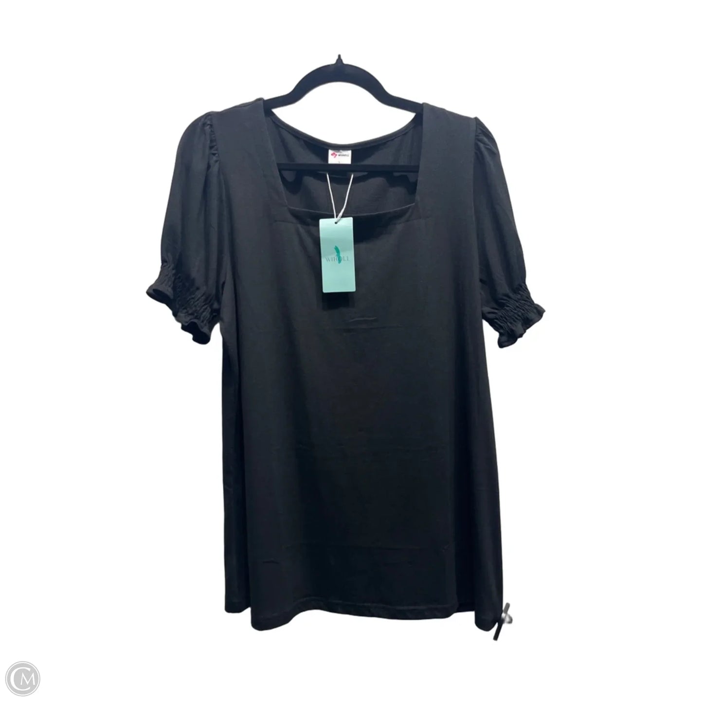 Top Short Sleeve By WIHOLL In Black, Size: L