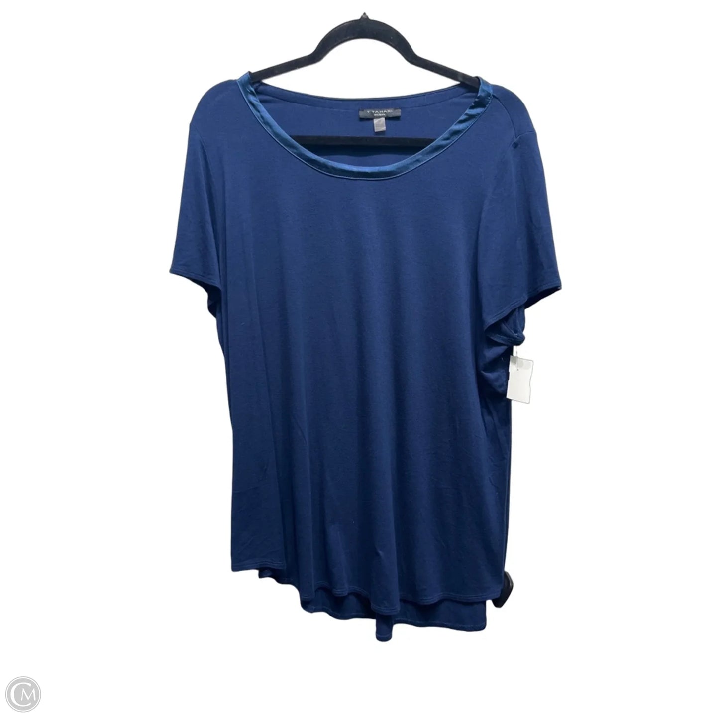 Top Short Sleeve By T Tahari In Blue, Size: 1x