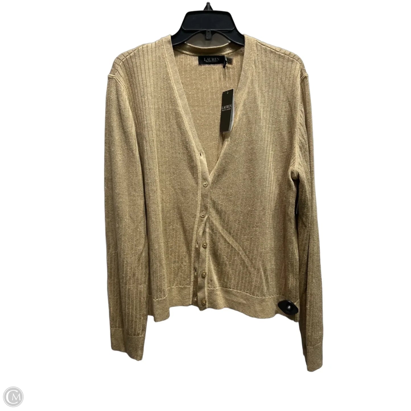 Sweater Cardigan By Ralph Lauren Black Label In Tan, Size: Xxl