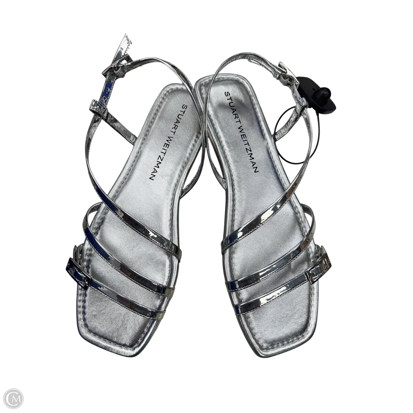 Sandals Designer By Stuart Weitzman In Silver, Size: 8