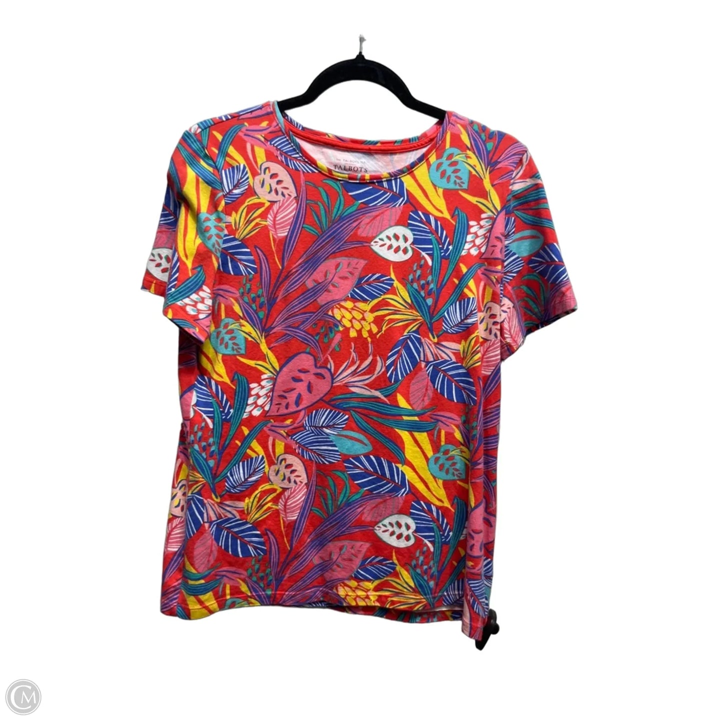 Top Short Sleeve By Talbots In Red & Yellow, Size: Lp