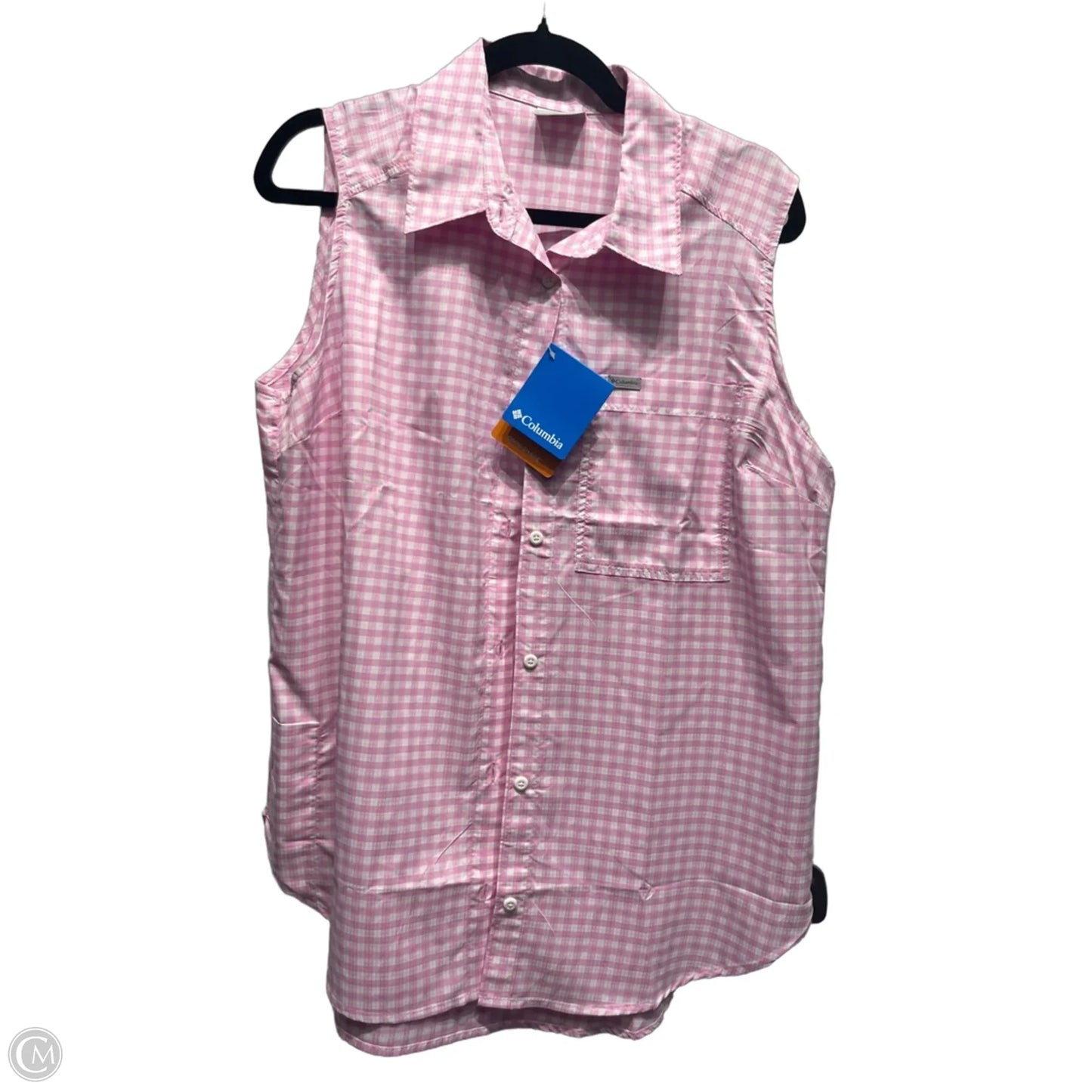 Top Sleeveless By Columbia In Pink & White, Size: L