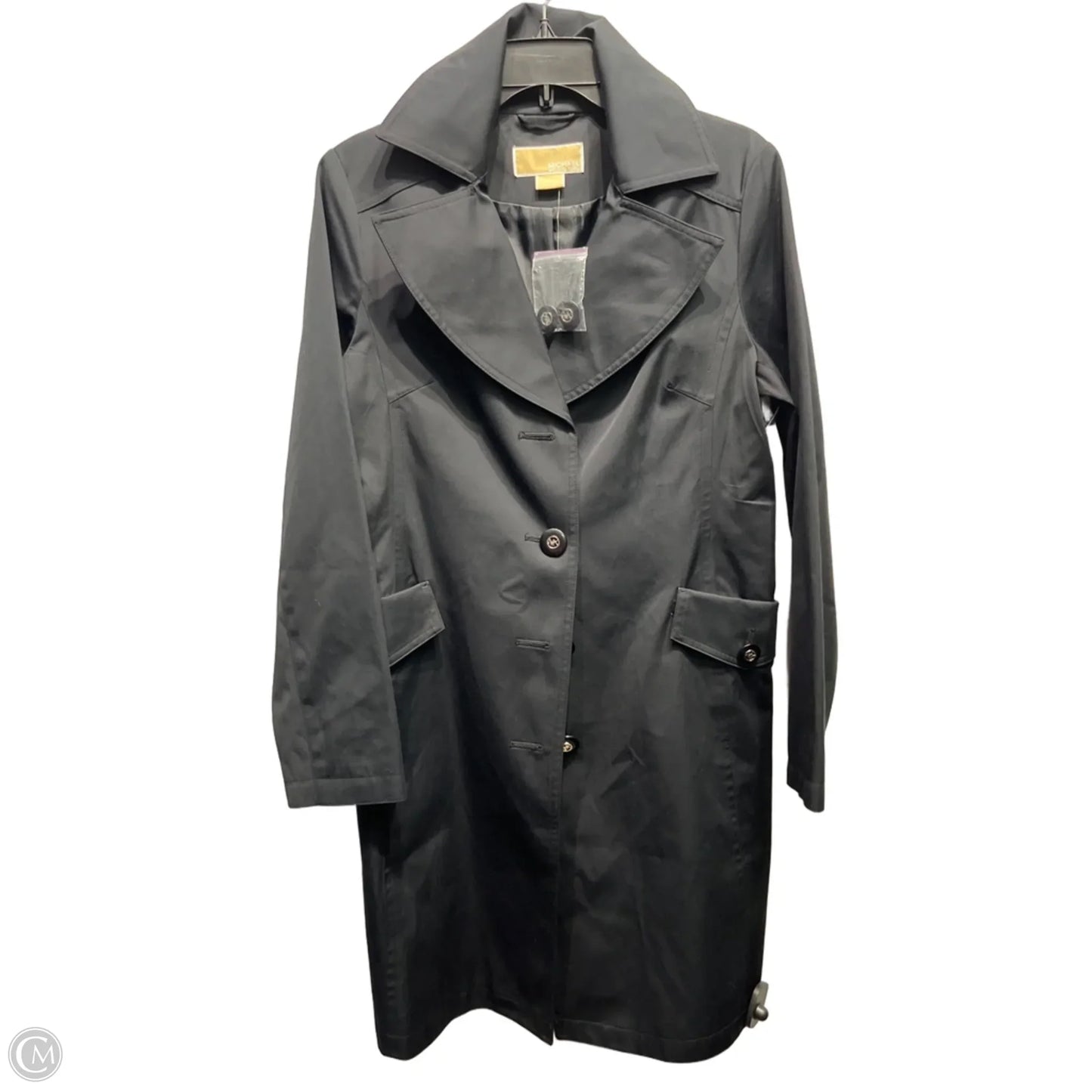 Coat Trench Coat By Michael By Michael Kors In Black, Size: M