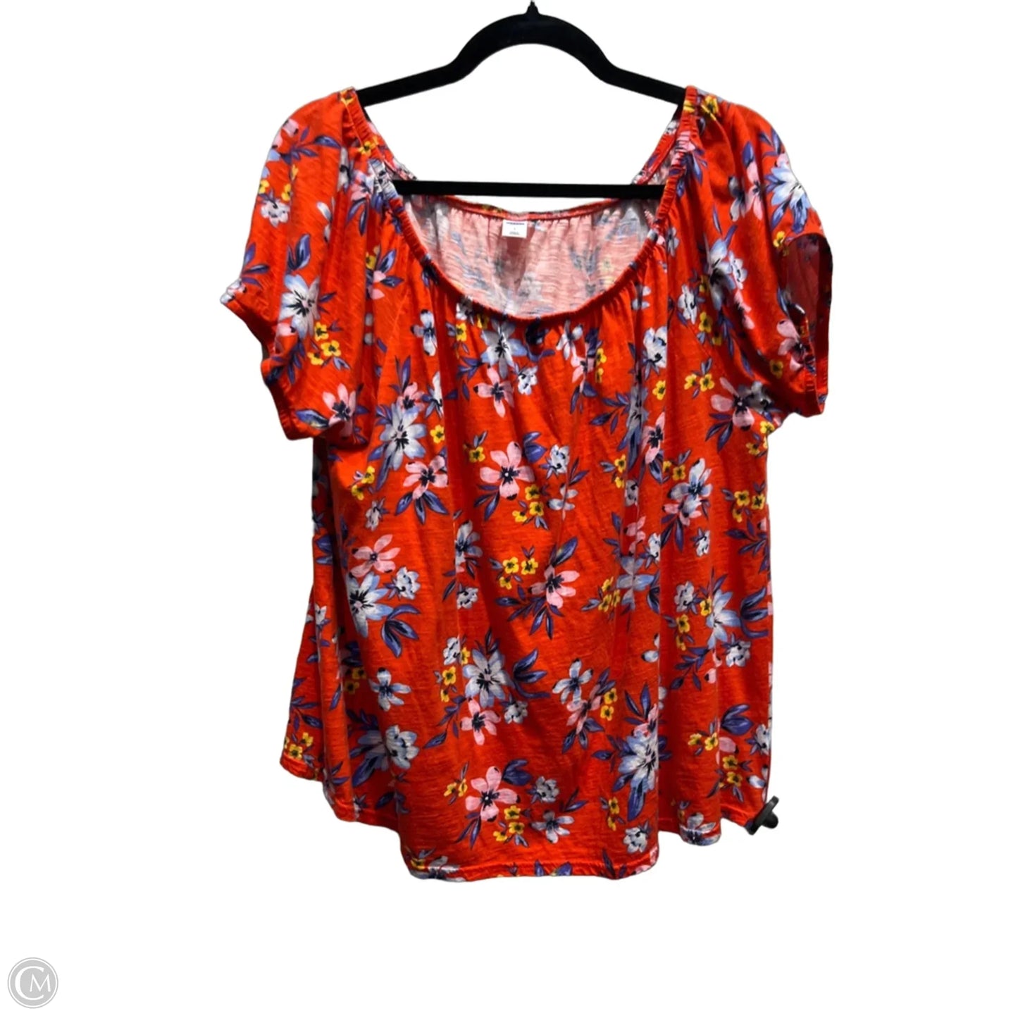 Top Short Sleeve By Old Navy In Blue & Red, Size: L