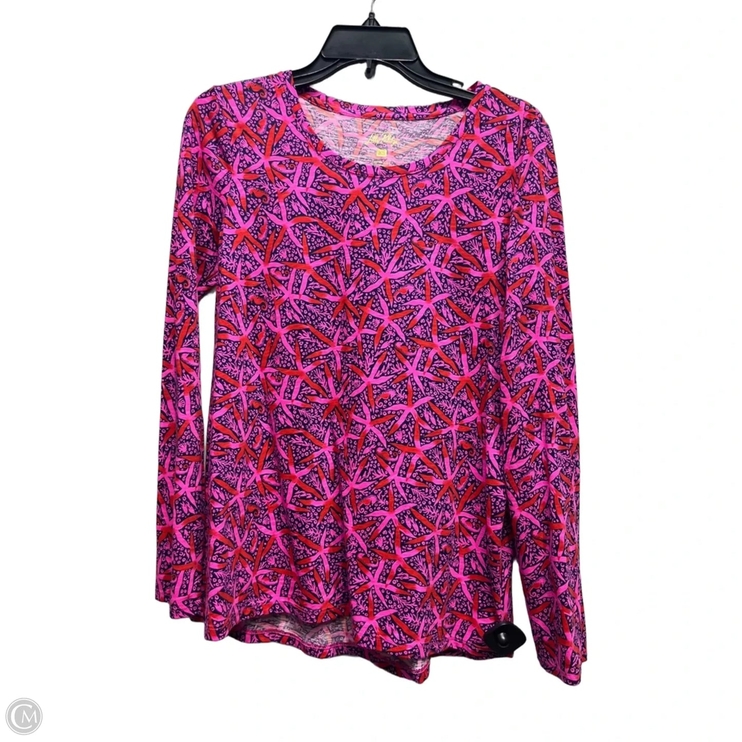 Top Long Sleeve Designer By Lilly Pulitzer In Pink & Red, Size: Xs