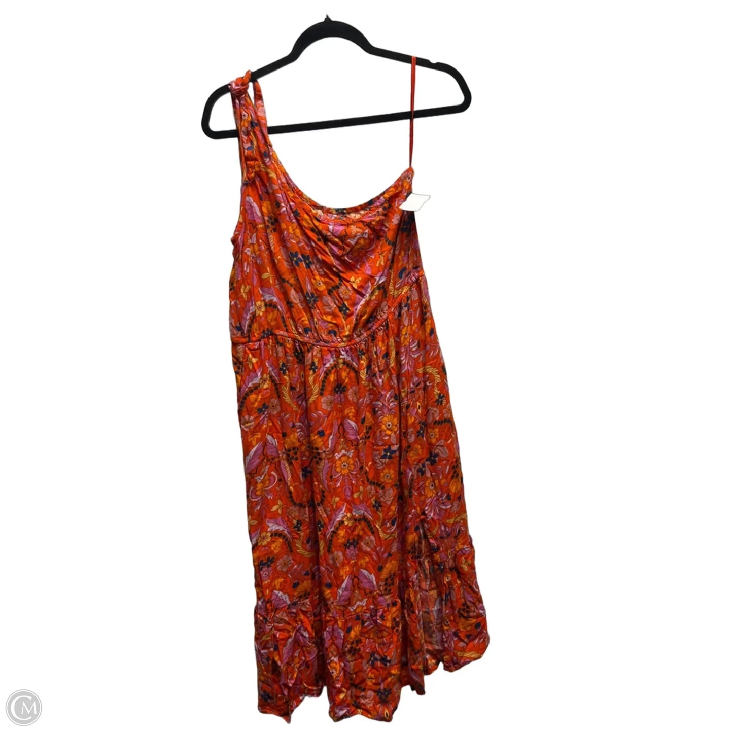 Dress Casual Midi By Clothes Mentor In Orange & Pink, Size: Xl