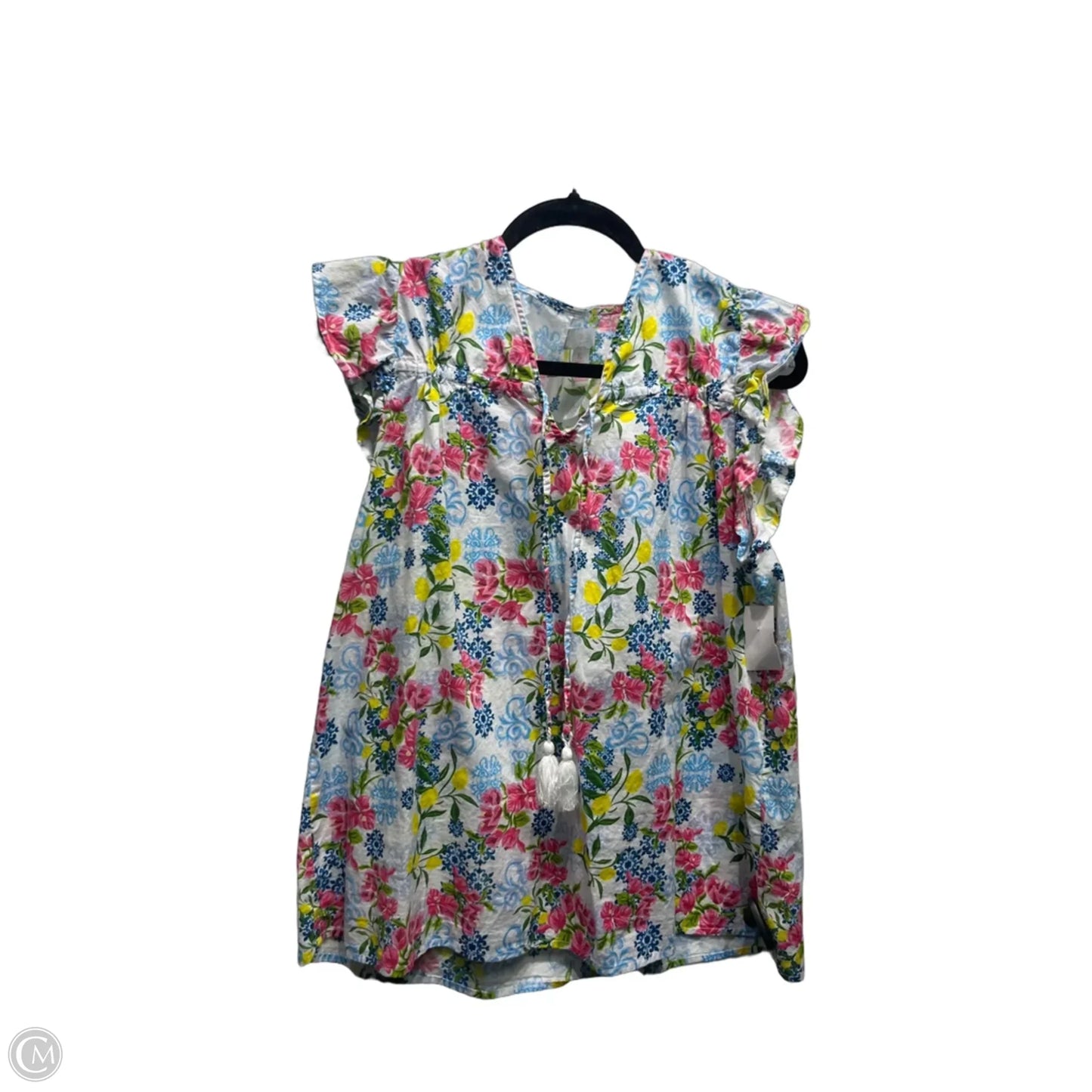 Top Short Sleeve By Stella Parker In Red & Yellow, Size: Xl
