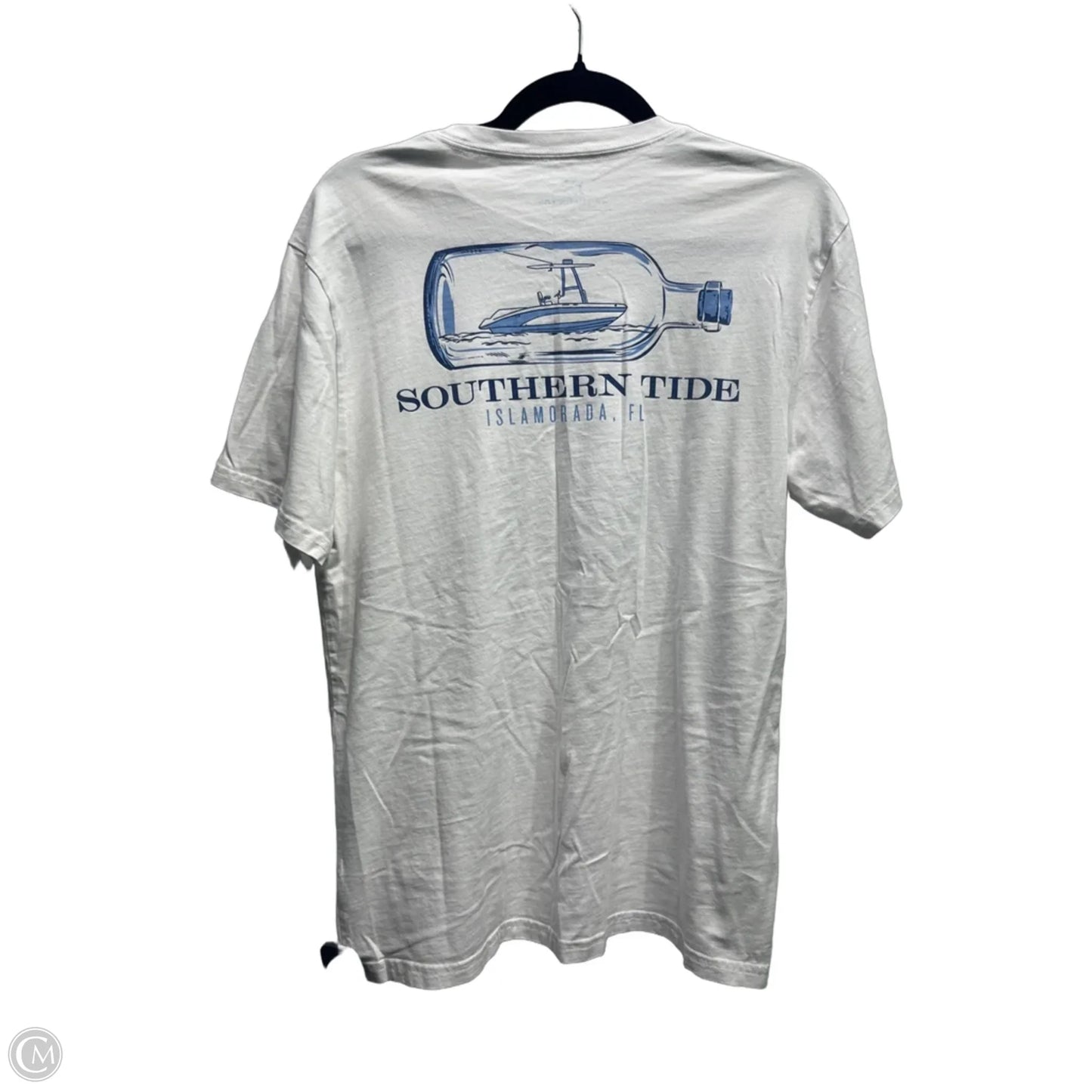 Top Short Sleeve Basic By Southern Tide In Blue & White, Size: M