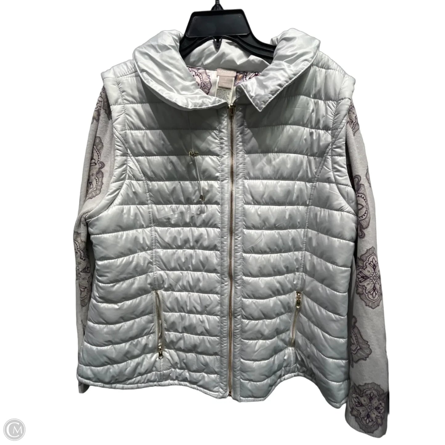 Jacket Puffer & Quilted By Chicos In Grey, Size: 16