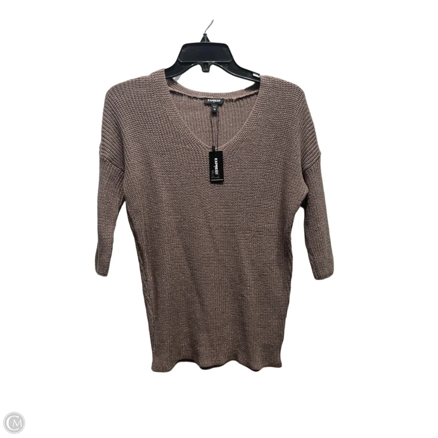 Top Short Sleeve By Express In Brown, Size: Xs
