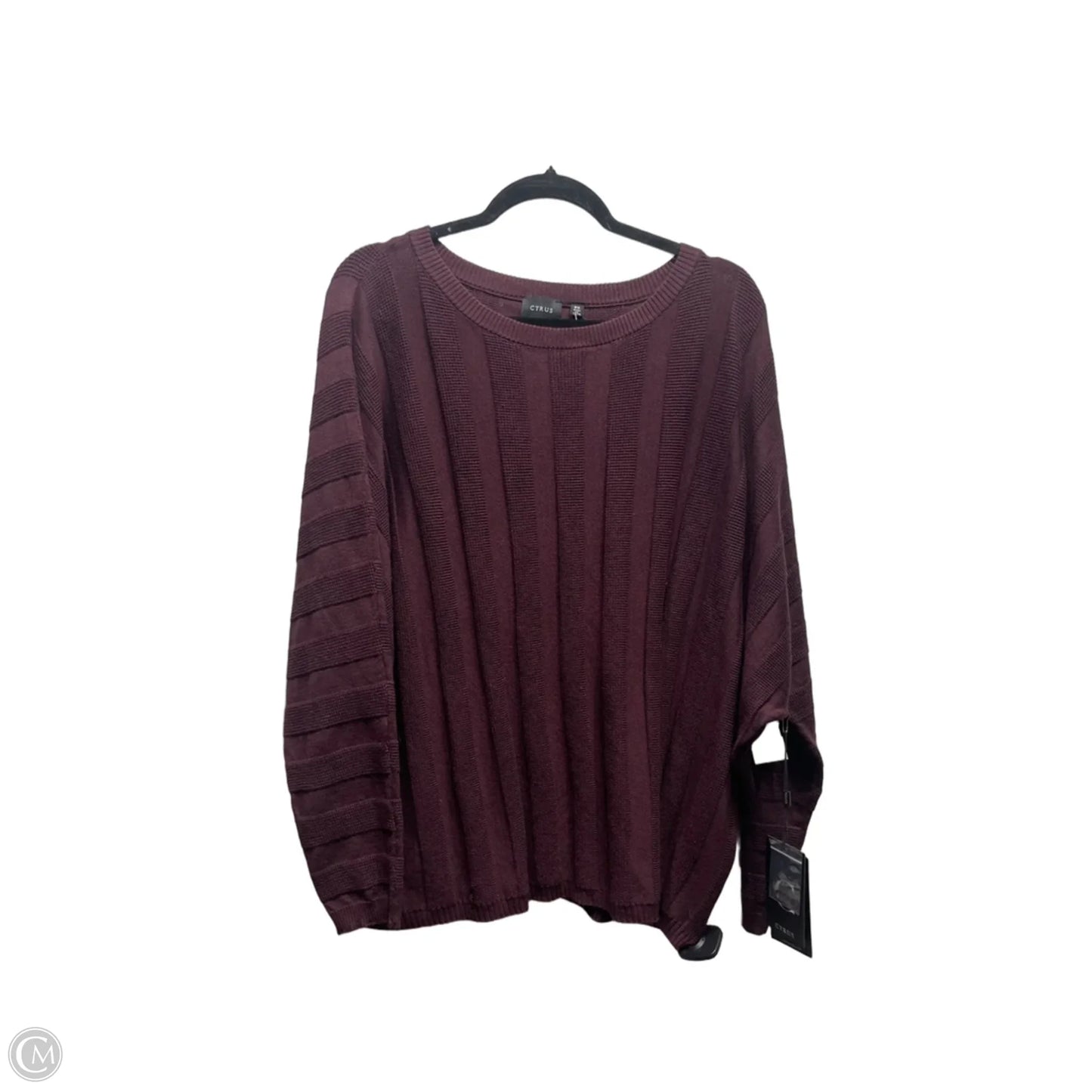 Top Long Sleeve By Cyrus In Maroon, Size: 3x