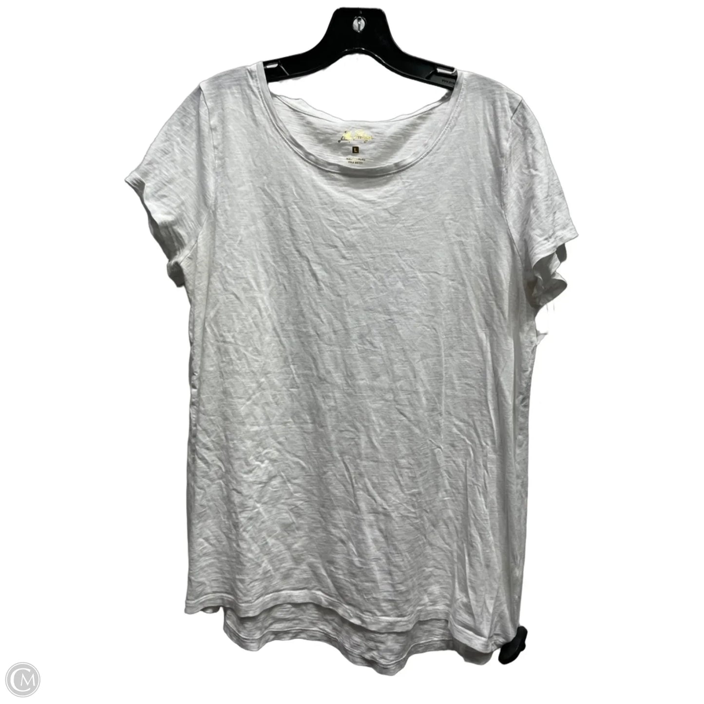 Top Short Sleeve Designer By Lilly Pulitzer In White, Size: L