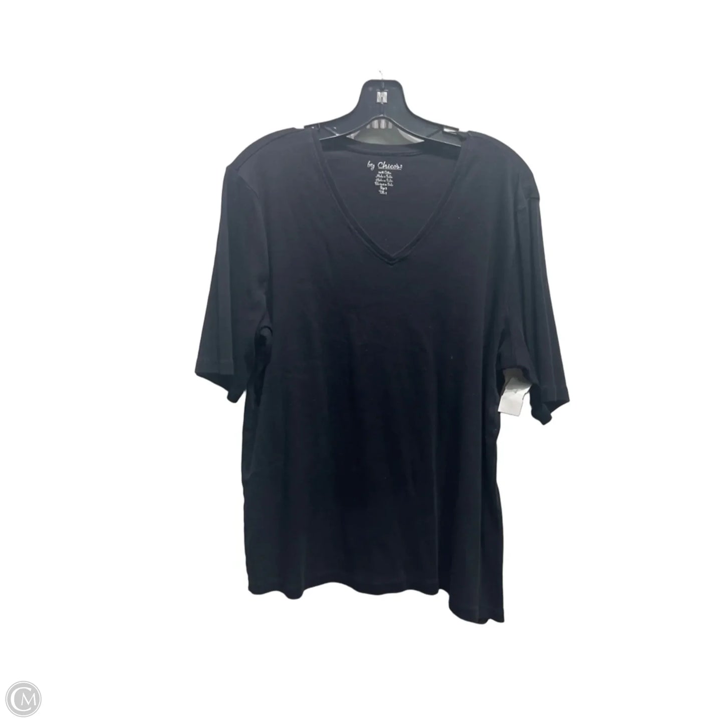 Top Short Sleeve Basic By Chicos In Black, Size: Xl