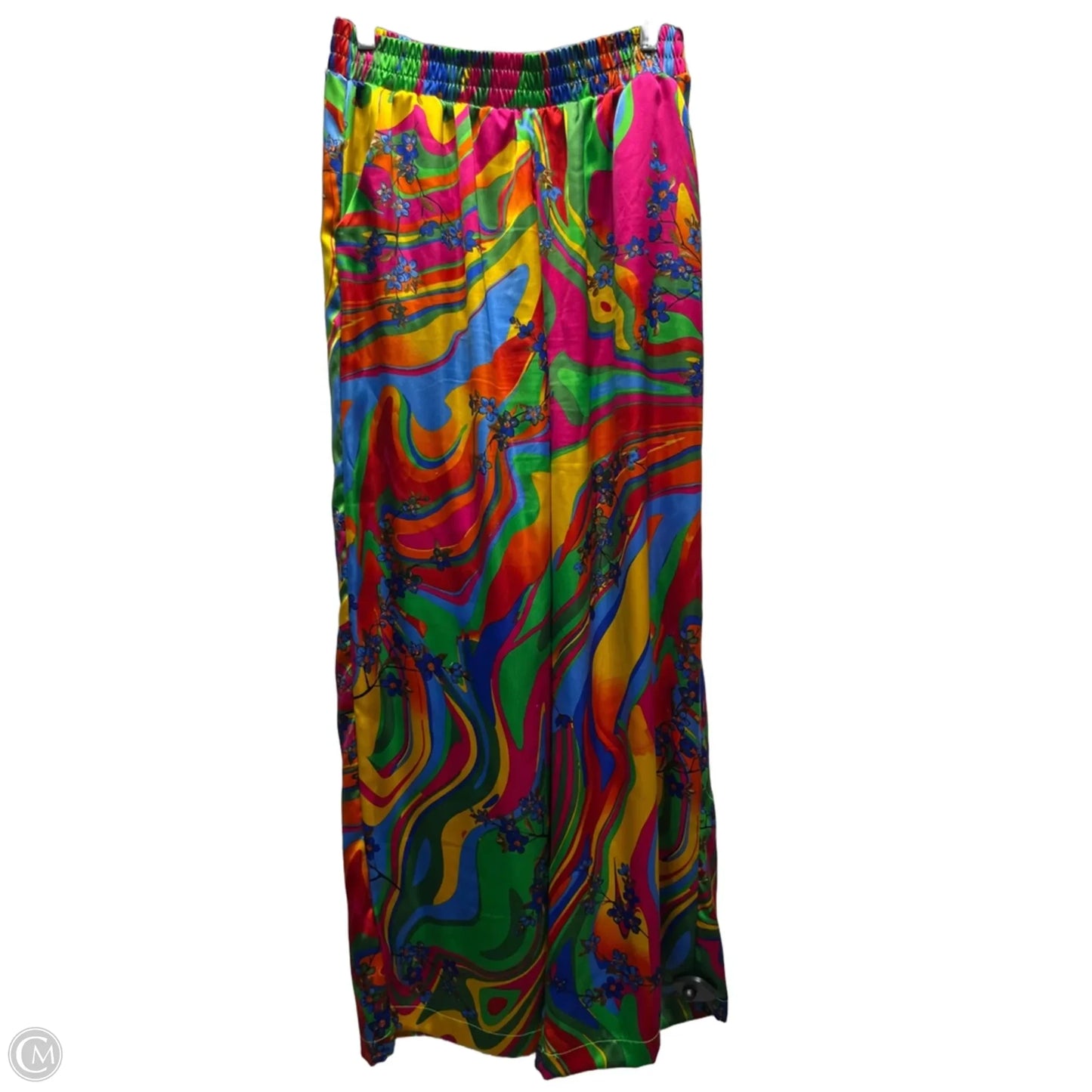 Pants Wide Leg By JULIA BY LOVE J - In Green & Yellow, Size: L