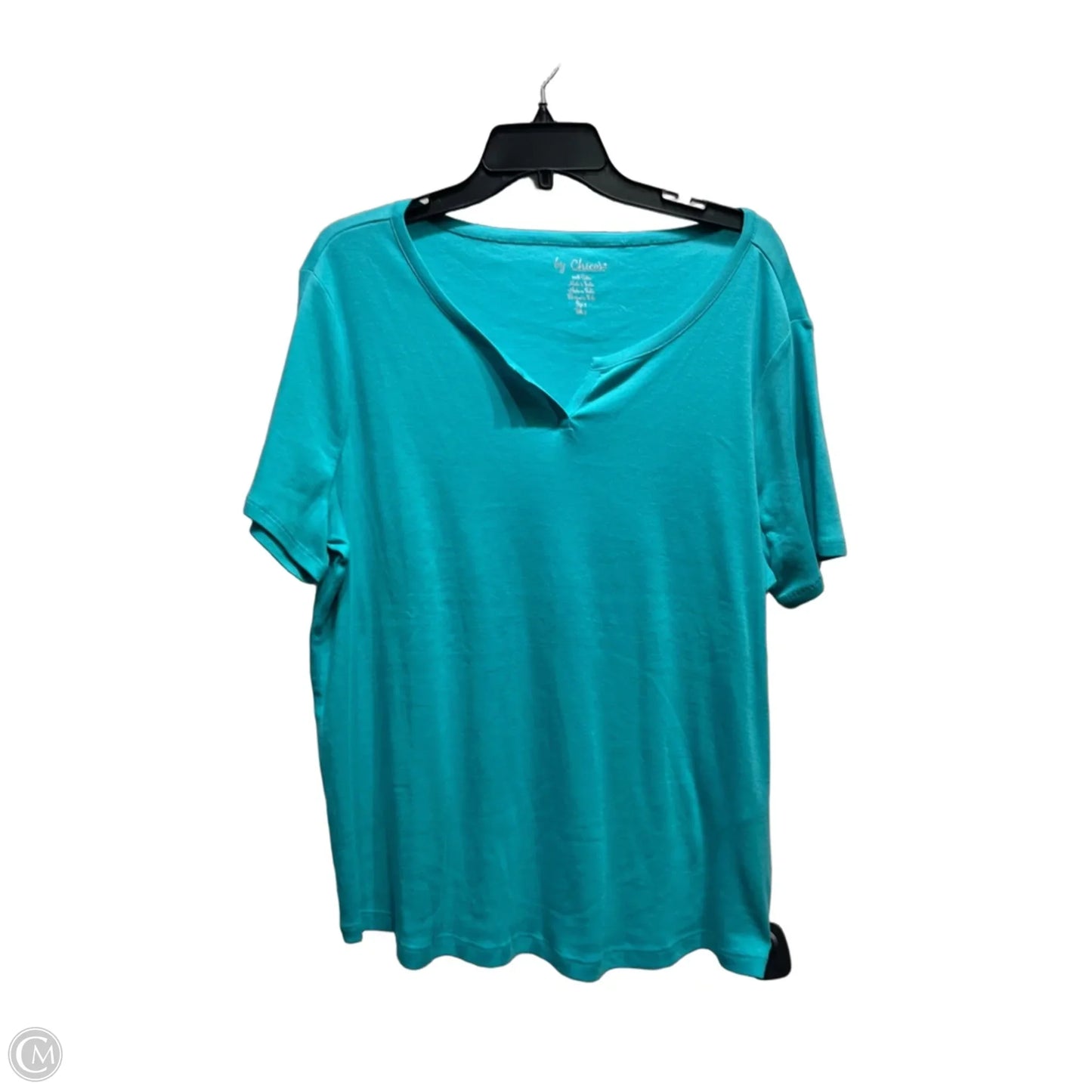 Top Short Sleeve Basic By Chicos In Teal, Size: L
