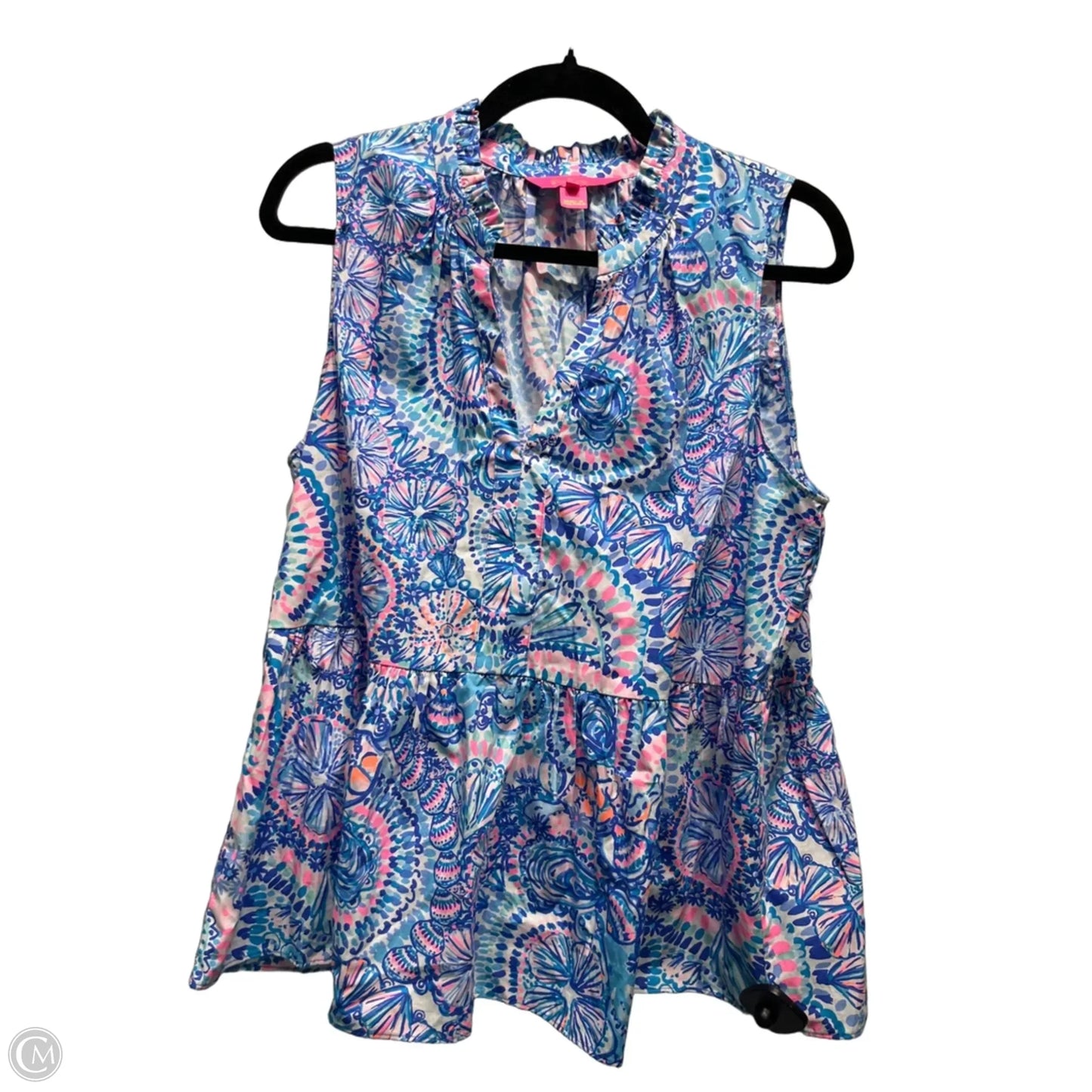 Top Sleeveless Designer By Lilly Pulitzer In Blue & White, Size: Lp