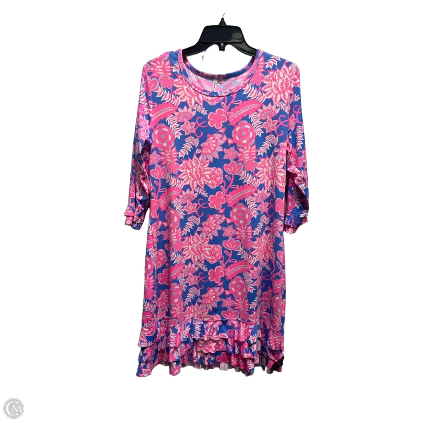 Dress Casual Short By Lulu B In Blue & Pink, Size: L