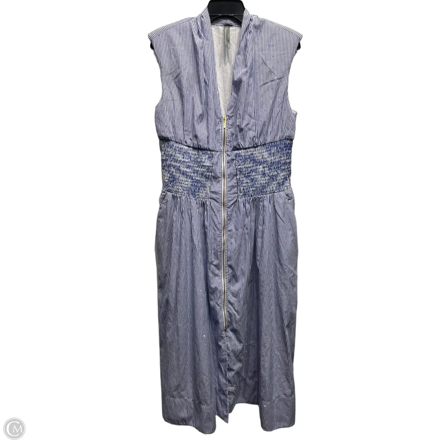 Dress Casual Maxi By Anthropologie In Blue & White, Size: L