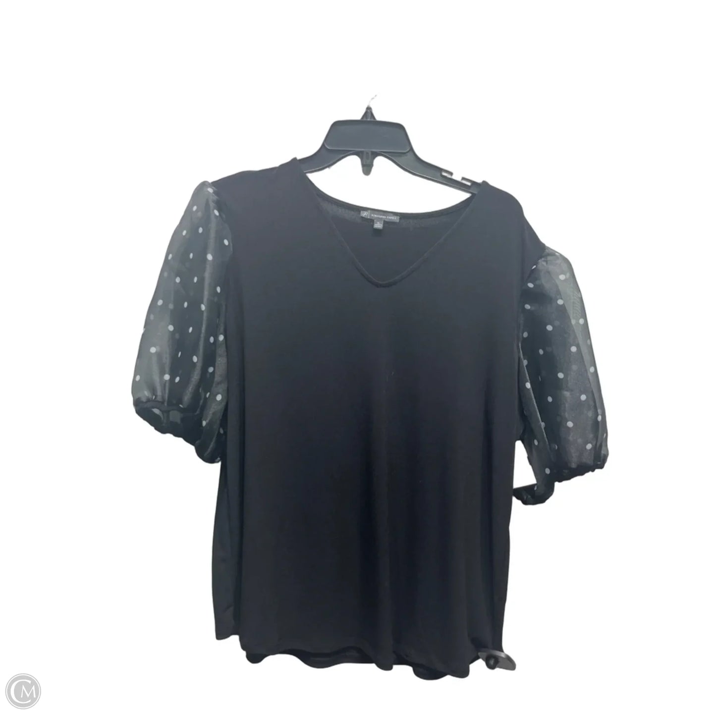 Top Short Sleeve By Adrianna Papell In Black, Size: Xl