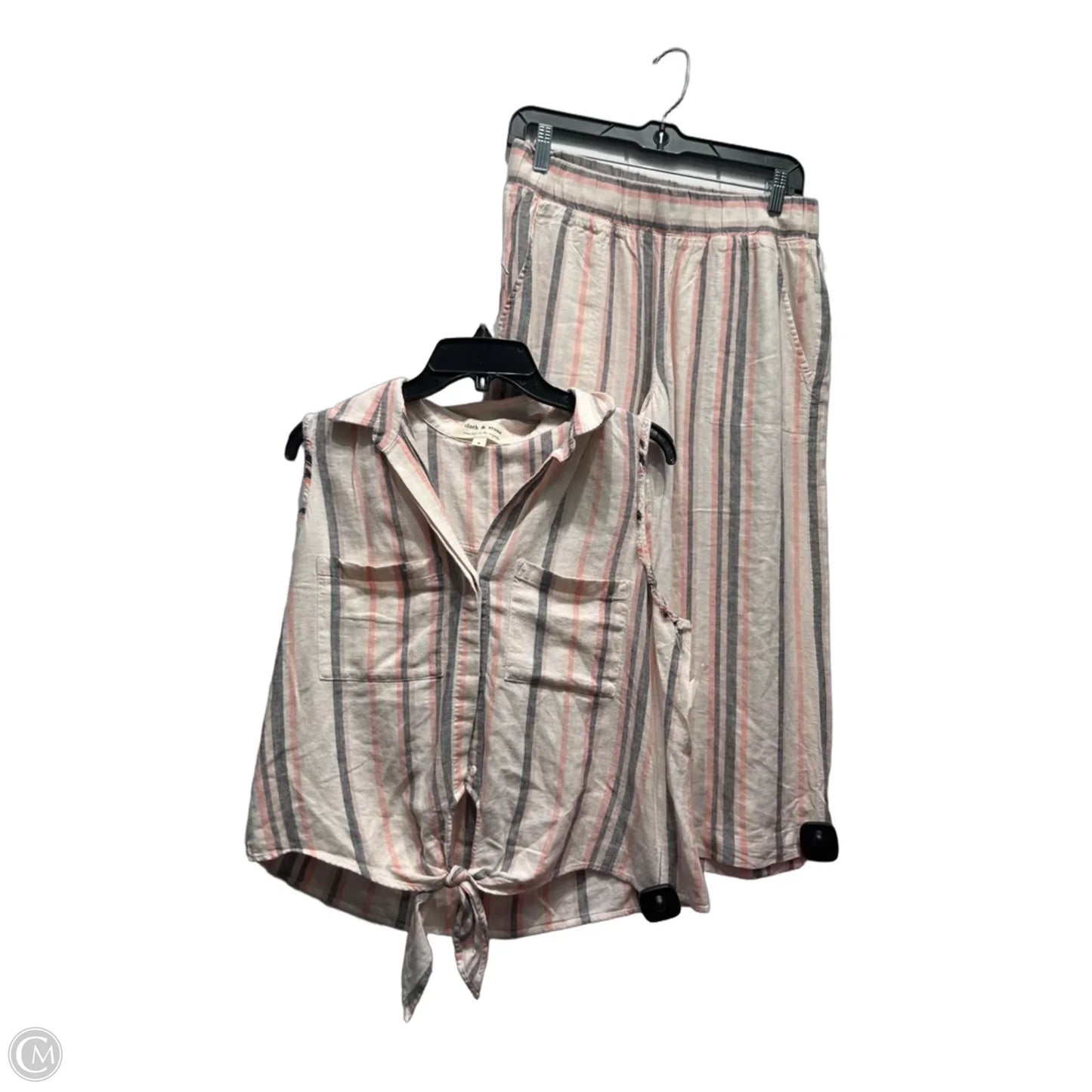 Pants Set 2pc By Cloth & Stone In Grey & Pink, Size: S