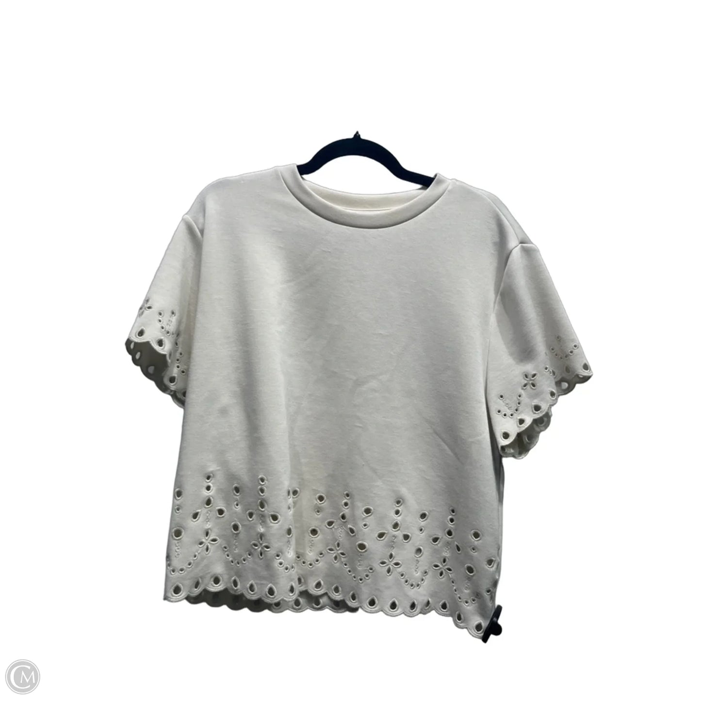 Top Short Sleeve By Elie Tahari In Cream, Size: Xl