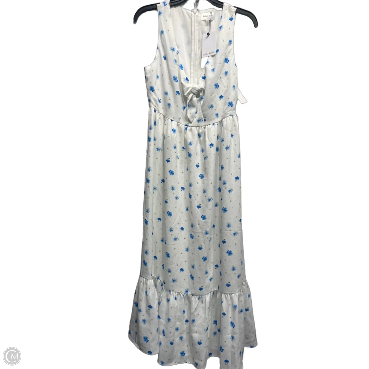 Dress Casual Maxi By Sugar Lips In Blue & White, Size: S