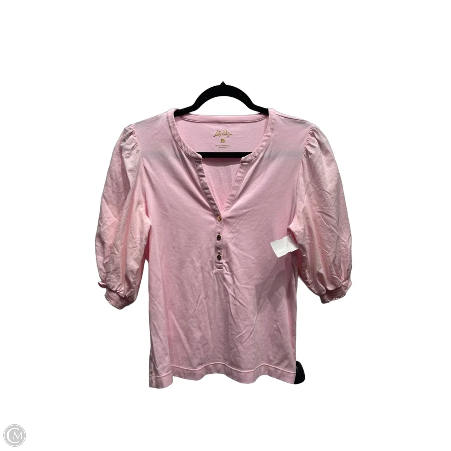 Top Short Sleeve Designer By Lilly Pulitzer In Pink, Size: M