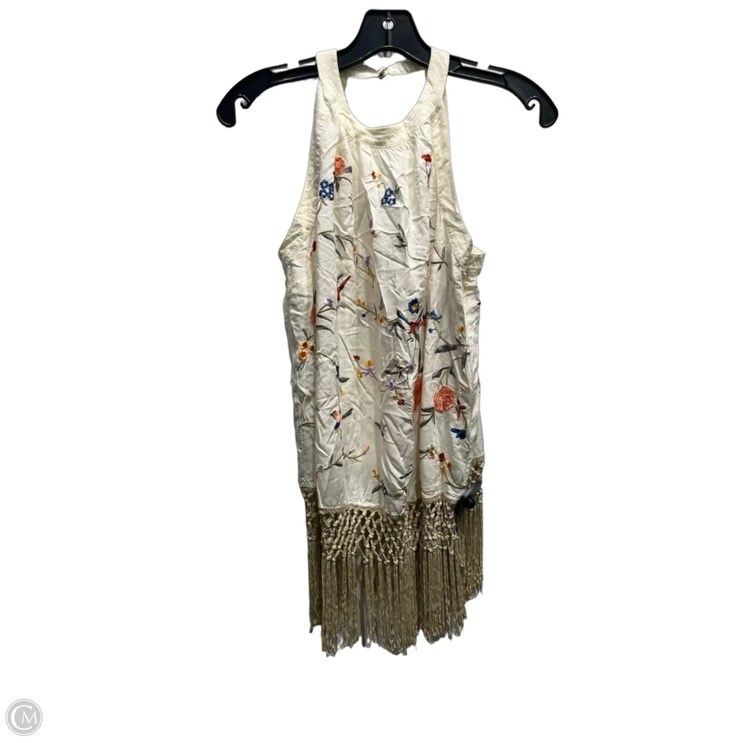 Top Sleeveless By Anthropologie In Cream & Orange, Size: 6