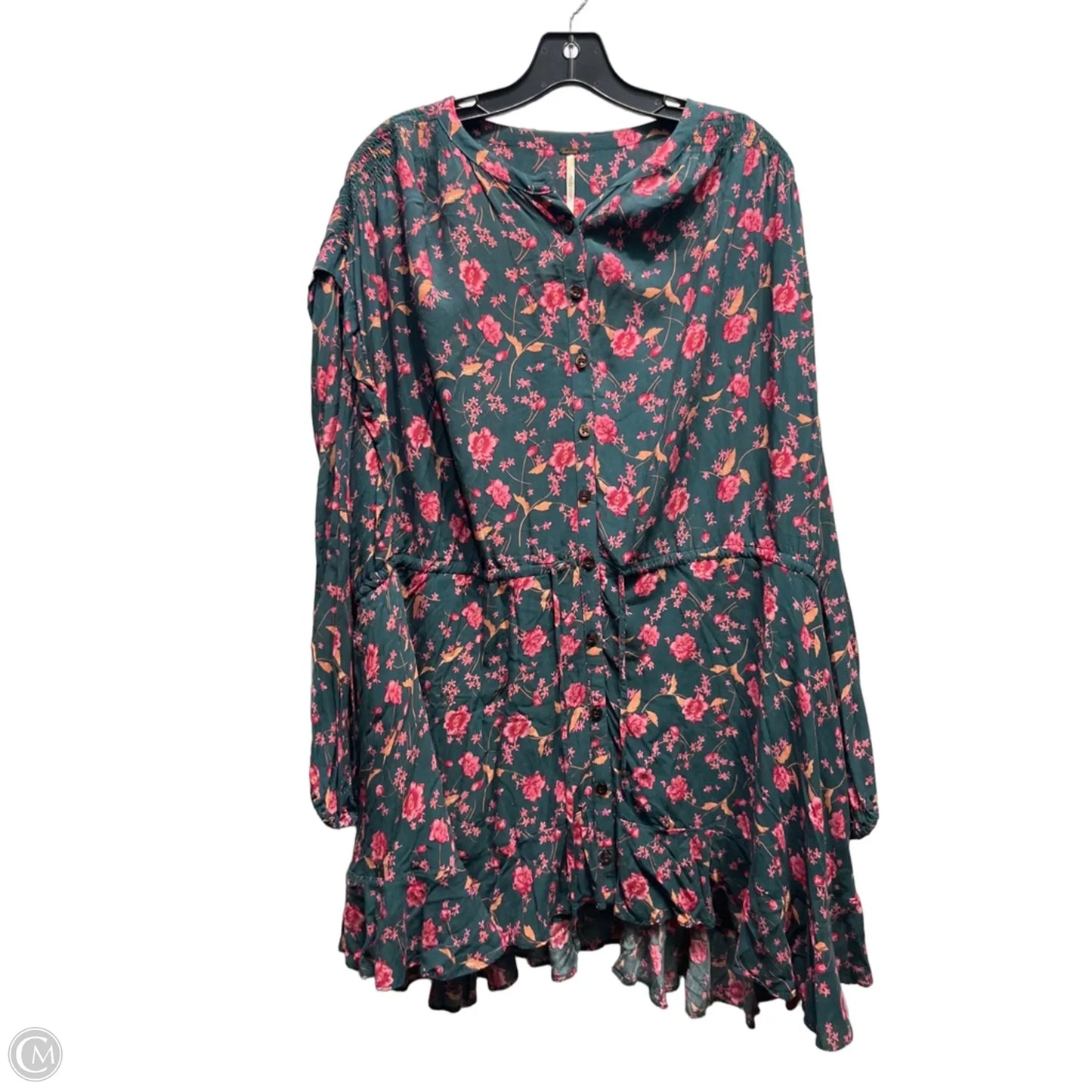 Dress Casual Short By Free People In Green & Pink, Size: Xs