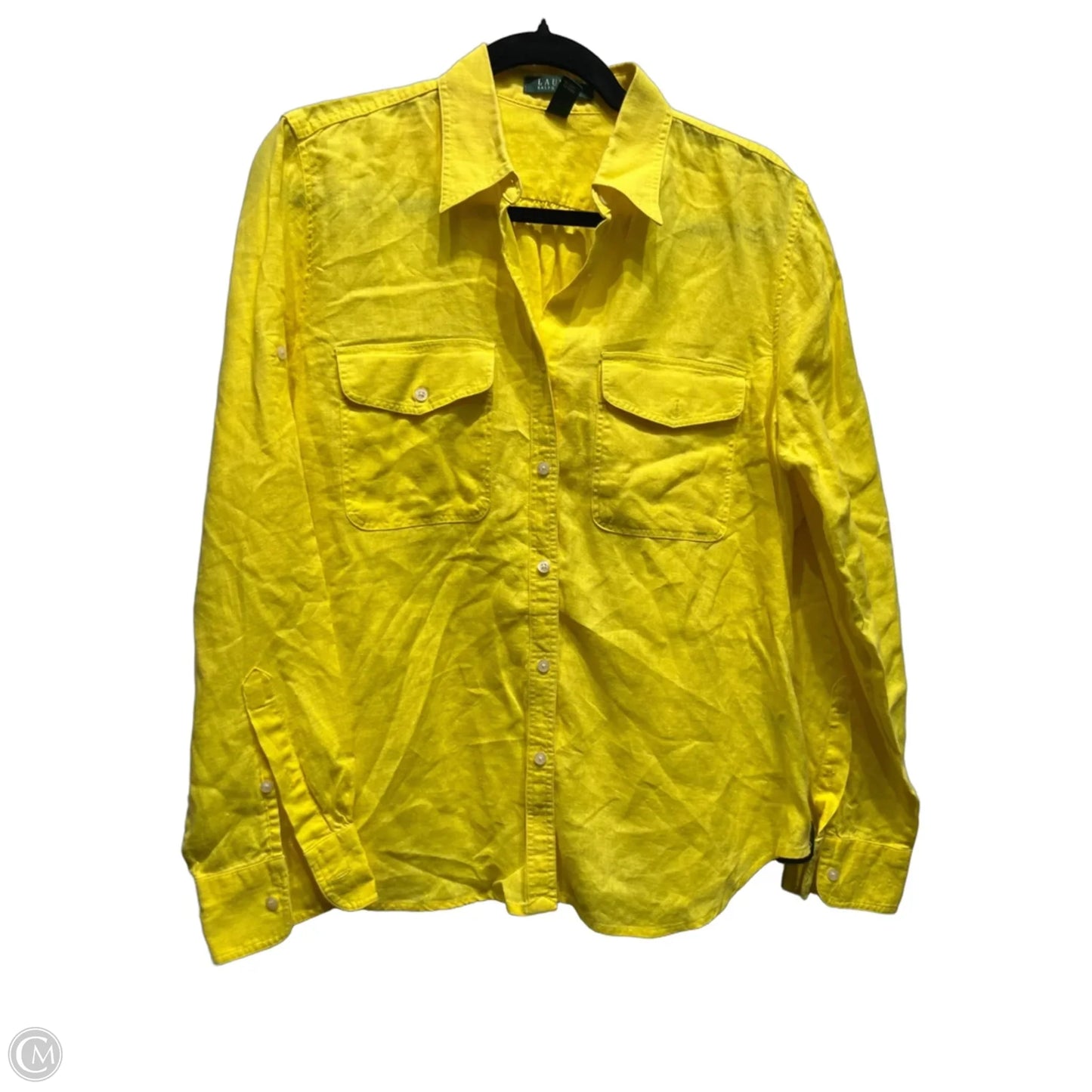 Top Long Sleeve By Ralph Lauren In Yellow, Size: L