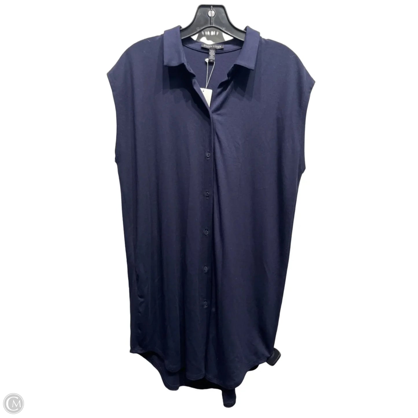 Tunic Short Sleeve By Eileen Fisher In Navy, Size: S