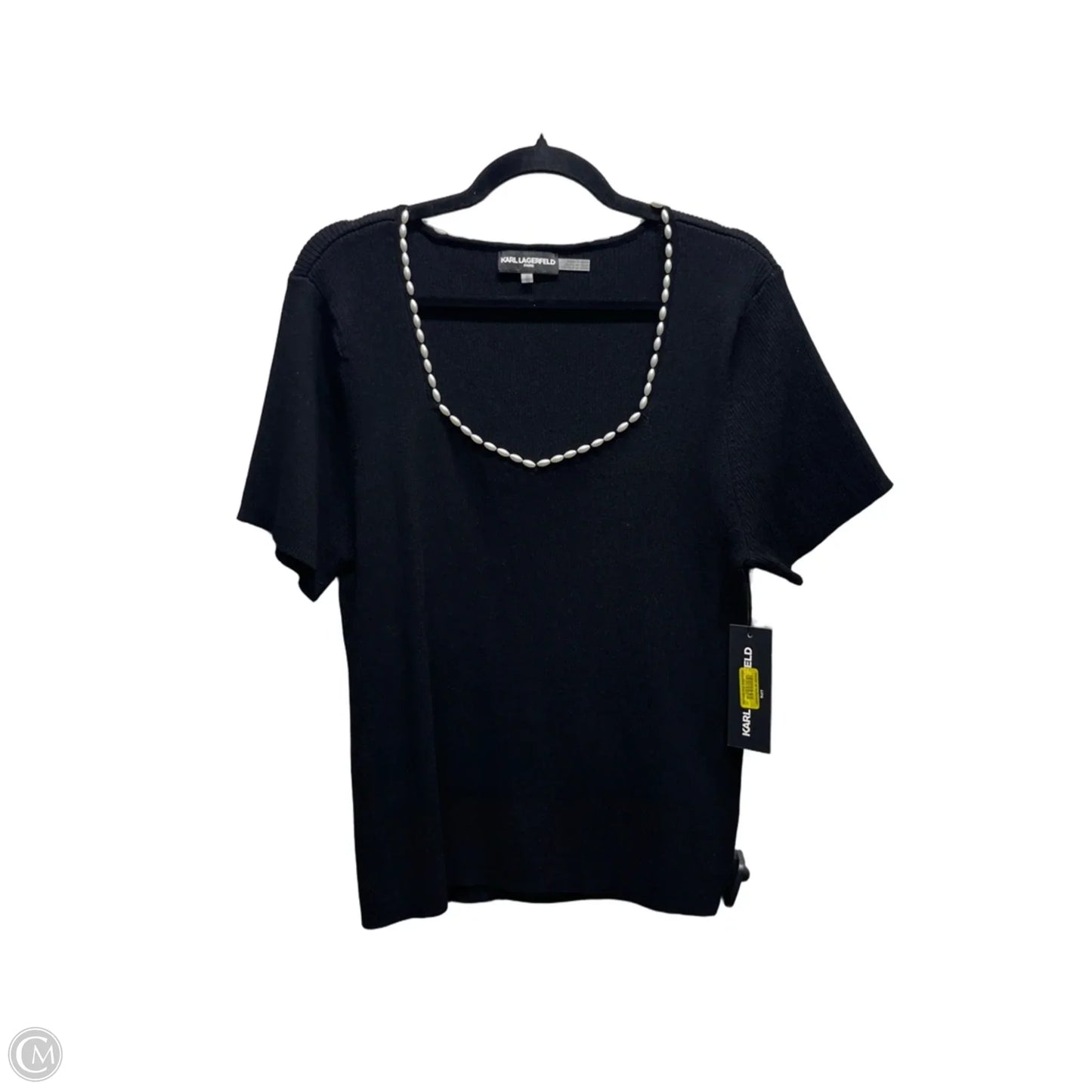 Top Short Sleeve Designer By Karl Lagerfeld In Blue, Size: Xl
