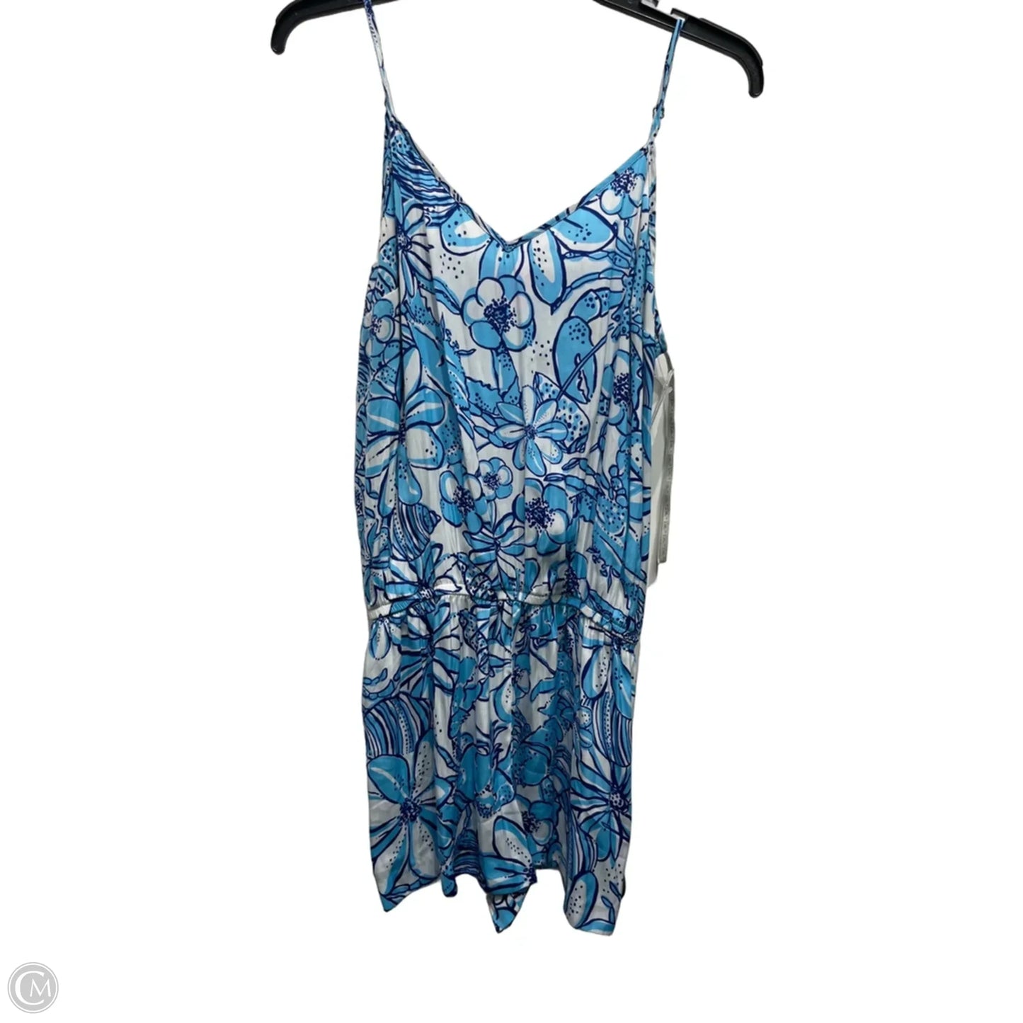 Romper Designer By Lilly Pulitzer In Blue & White, Size: M