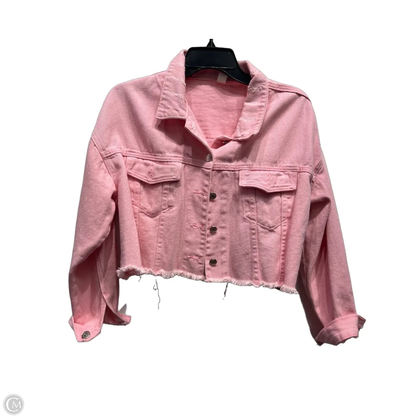 Jacket Denim By Clothes Mentor In Pink Denim, Size: S