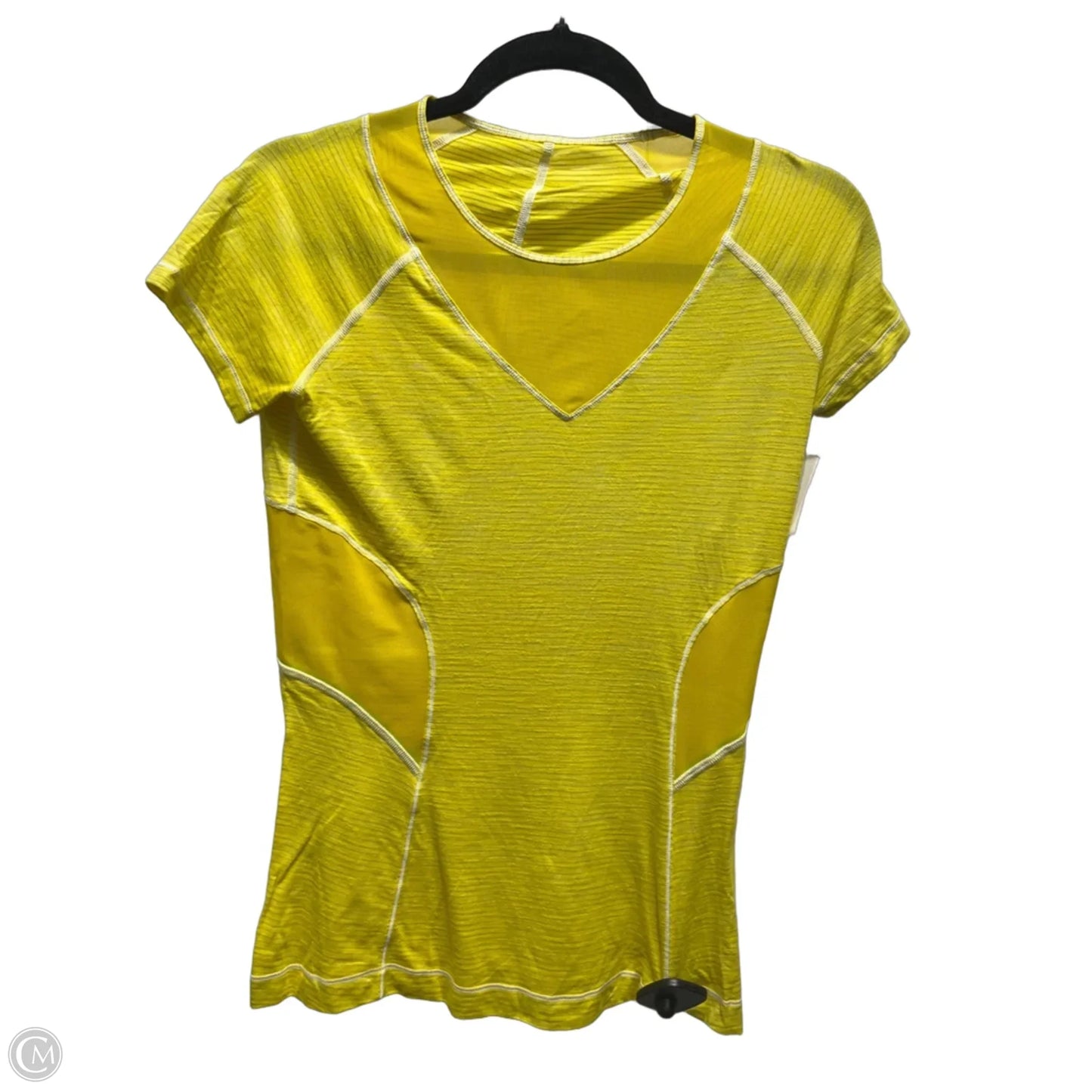 Athletic Top Short Sleeve By Lululemon In Yellow, Size: S