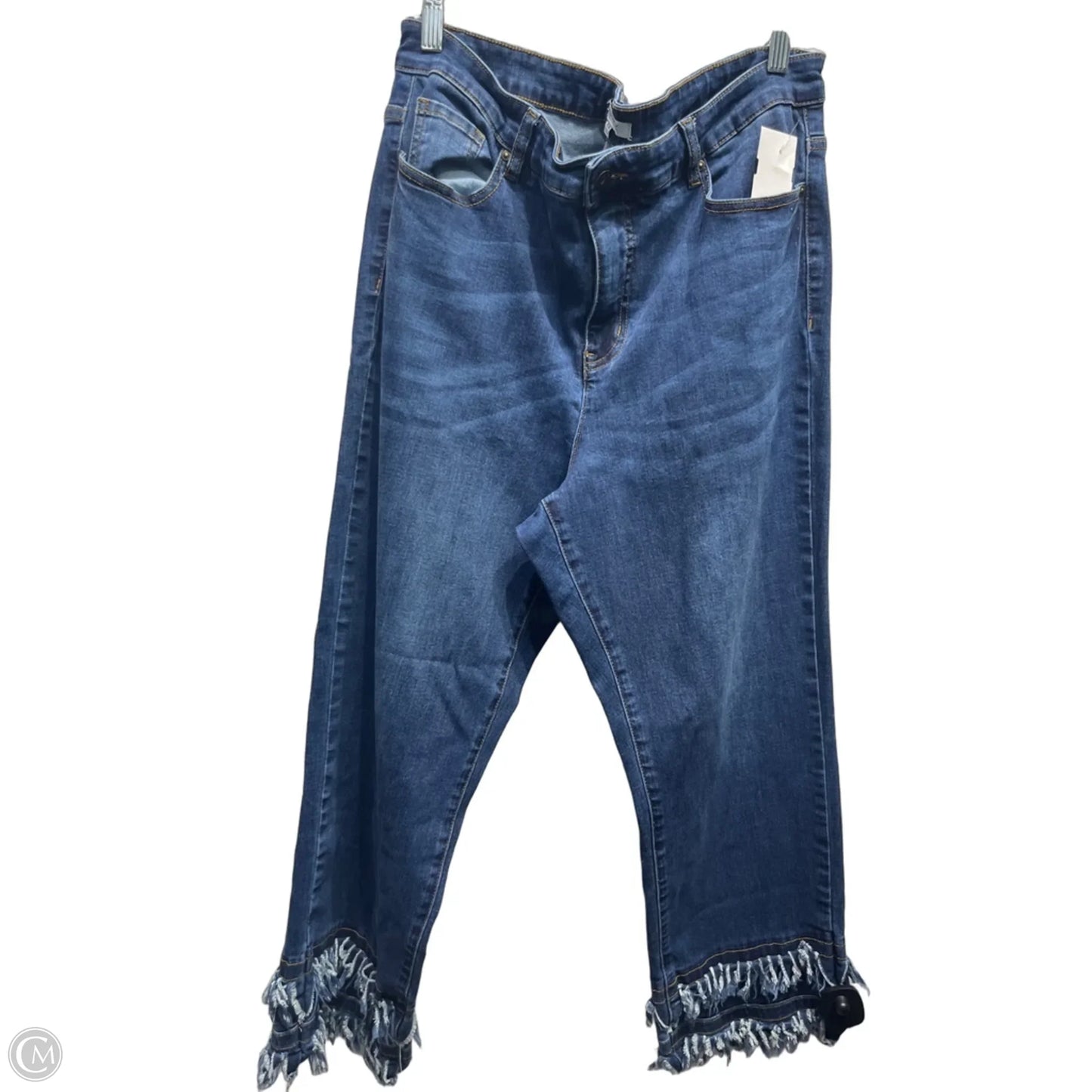 Jeans Cropped By John Mark In Blue Denim, Size: 16
