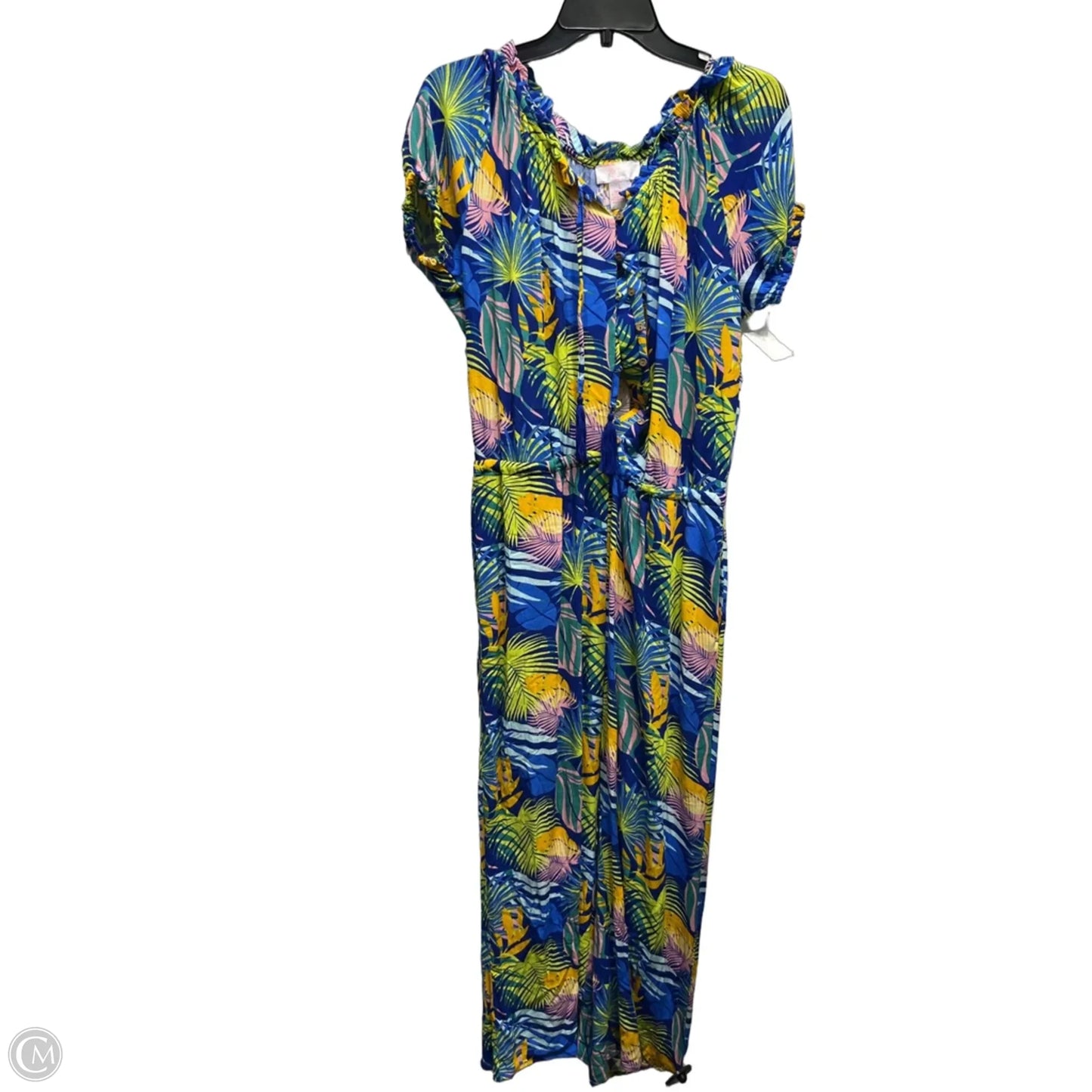 Jumpsuit By Stella Parker In Blue & Yellow, Size: L