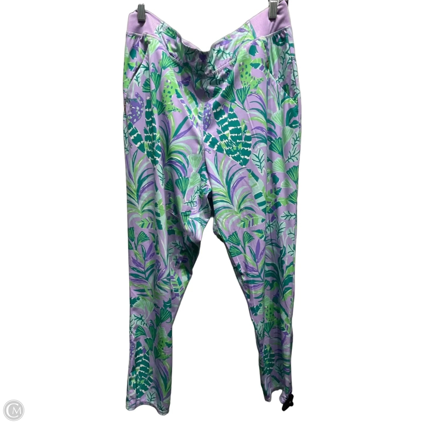 Pants Designer By Lilly Pulitzer In Green & Purple, Size: Xl