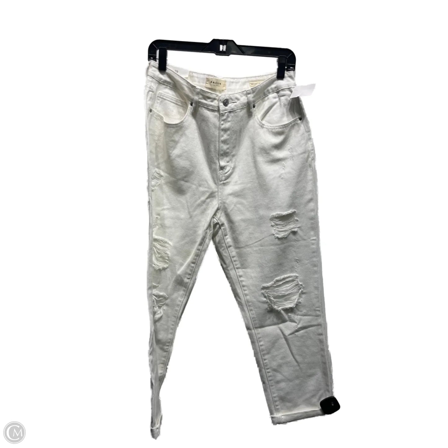 Jeans Cropped By Pacsun In White Denim, Size: 6