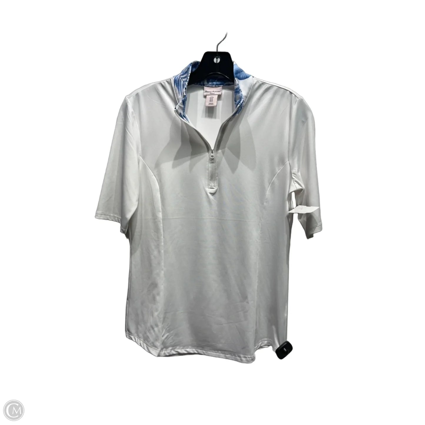 Top Short Sleeve By Tommy Bahama In Blue & White, Size: S