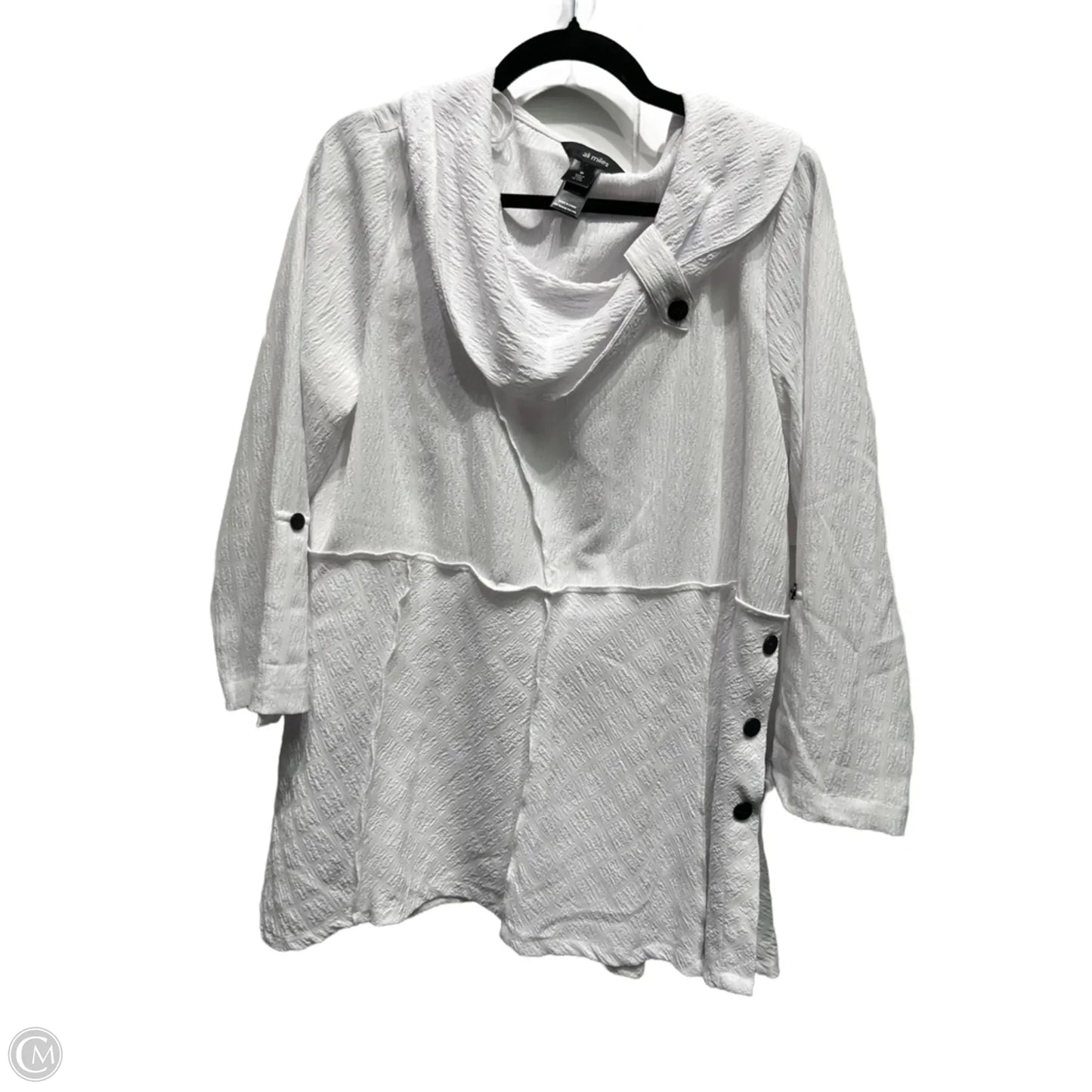 Top Long Sleeve By Ali Miles In White, Size: M