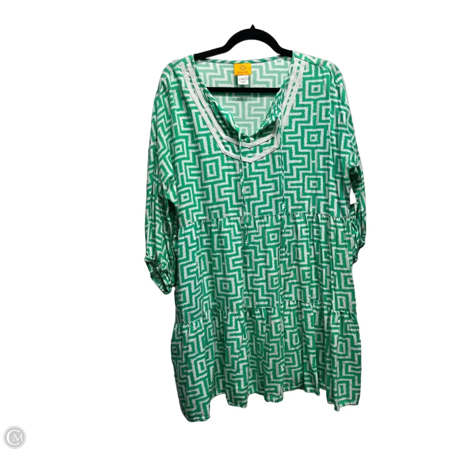Dress Casual Short By Ruby Rd In Green & White, Size: L