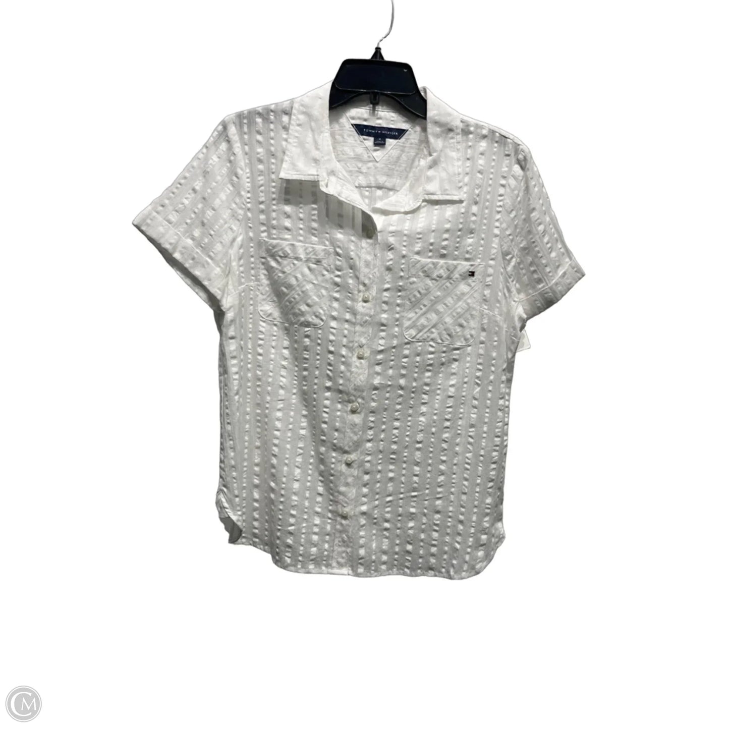 Top Short Sleeve By Tommy Hilfiger In White, Size: M