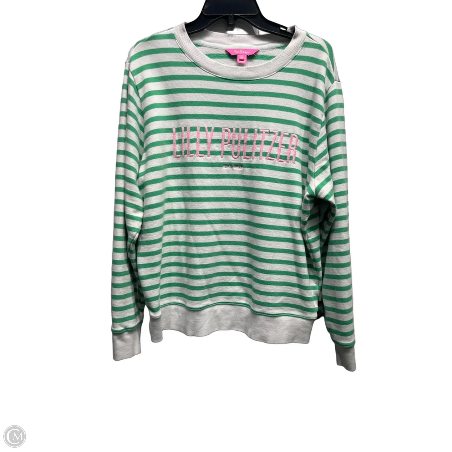 Sweater Designer By Lilly Pulitzer In Green & White, Size: M