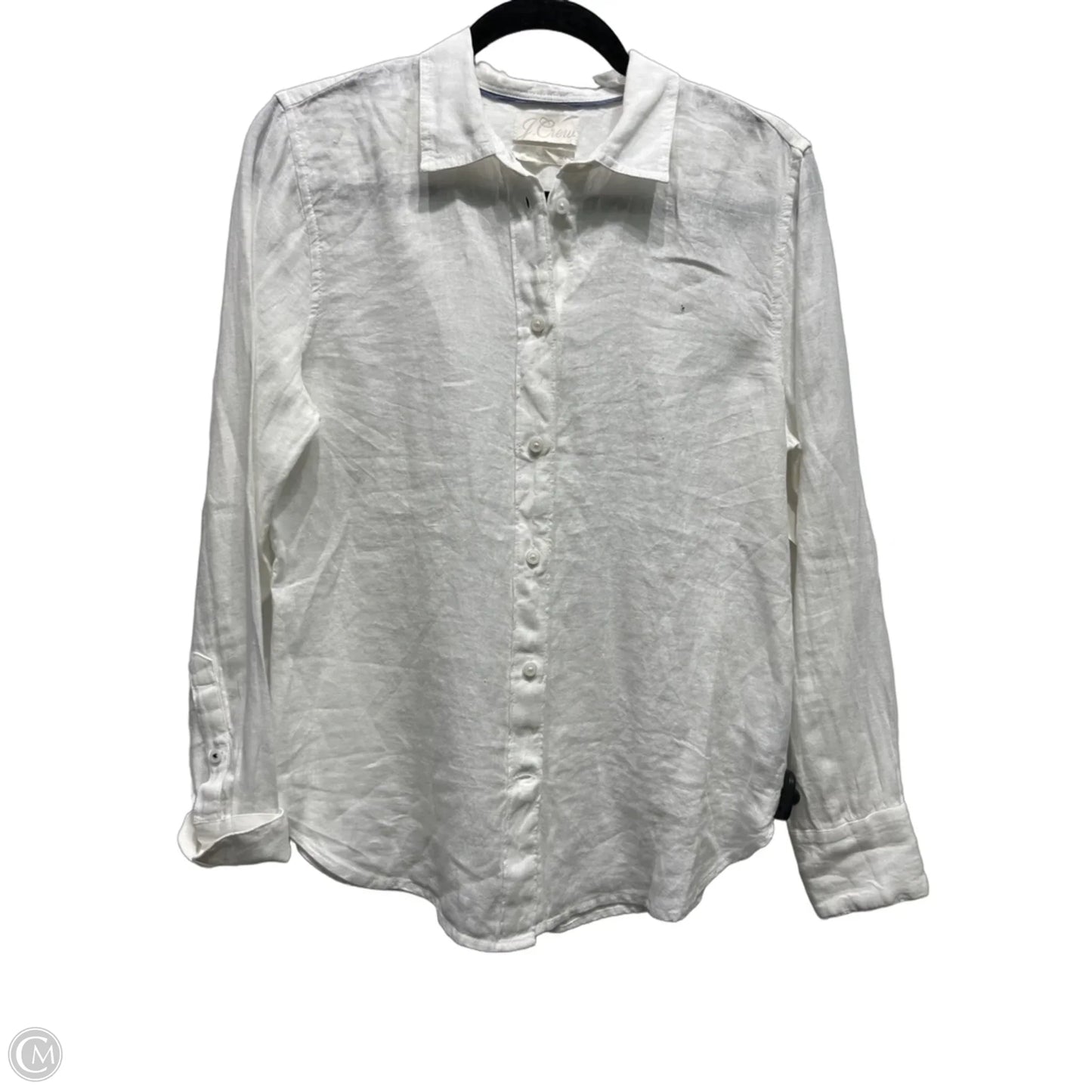 Top Long Sleeve By J. Crew In White, Size: 4